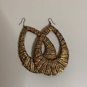 Black and Gold Hoop earrings